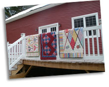 Barn with quilts